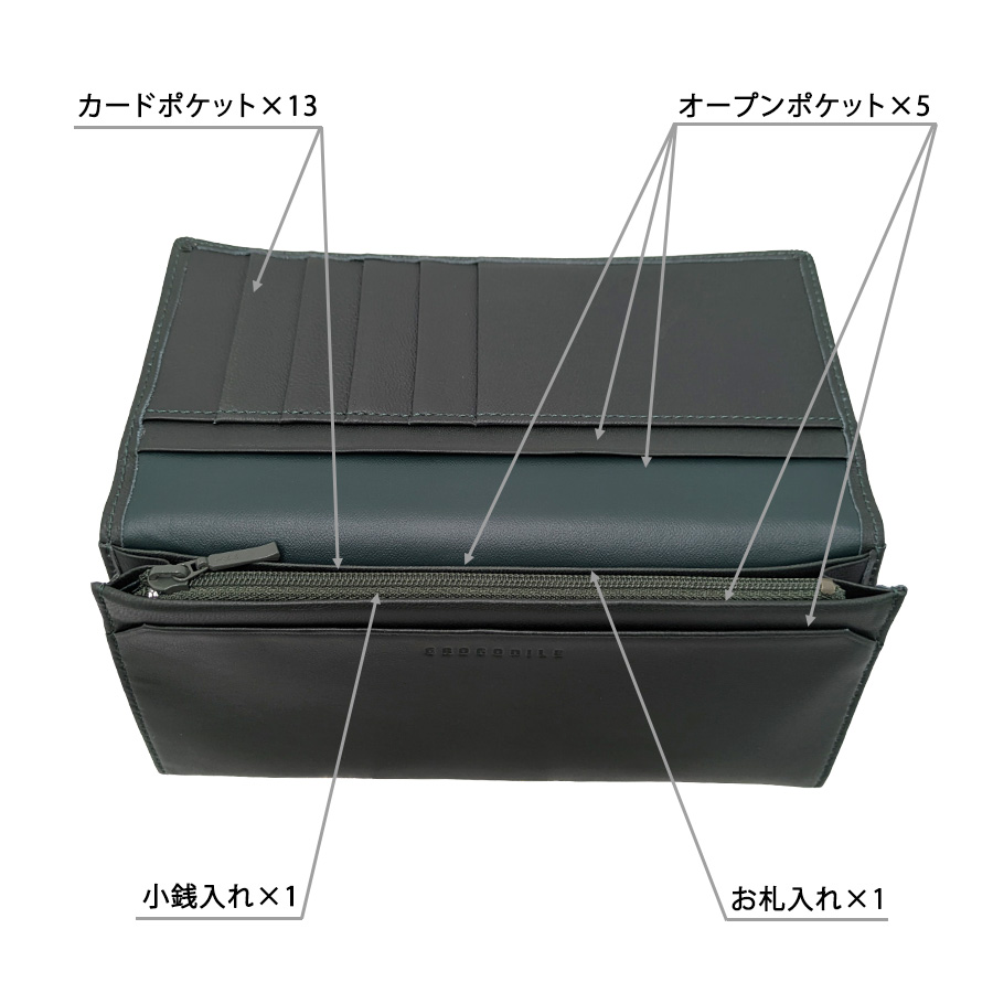 Crocodile ビッグロゴlll 束入れ 長財布 財布 サイフ さいふ
