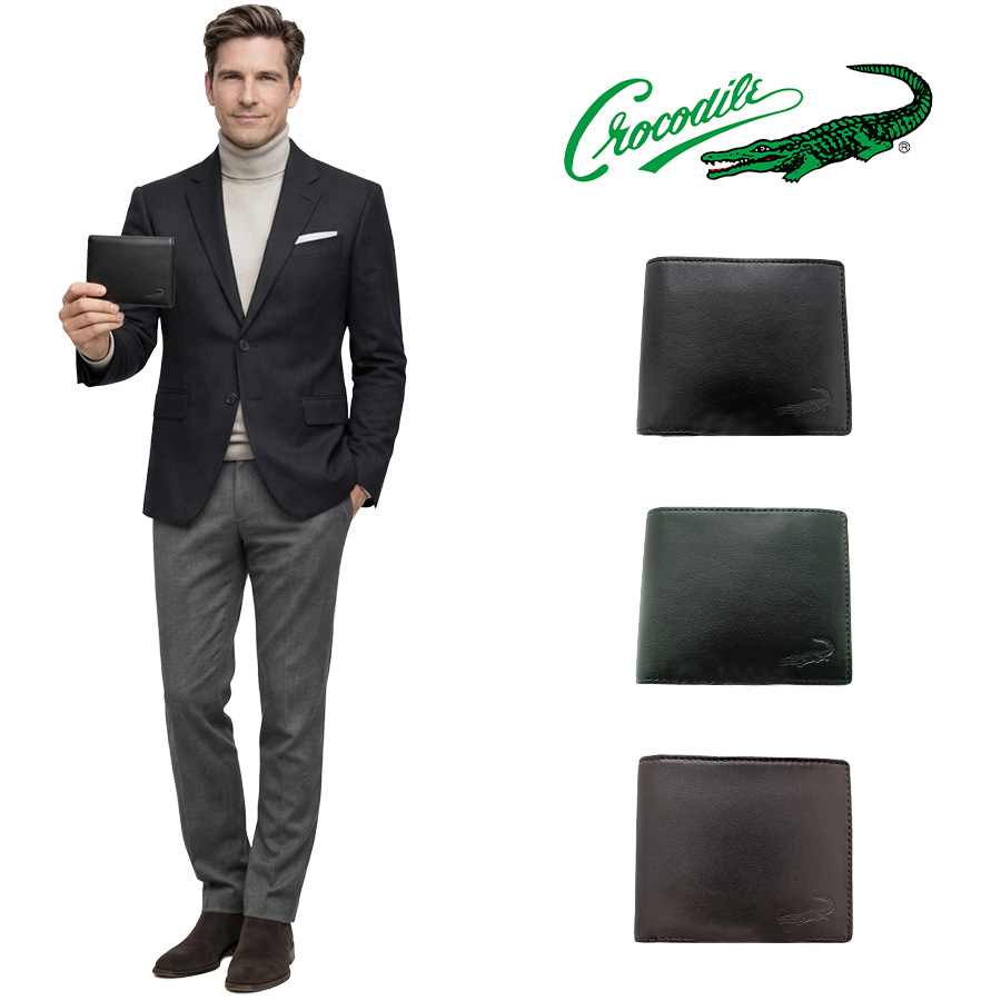 Crocodile ビッグロゴlll 札入れ 折り財布 財布 サイフ さいふ