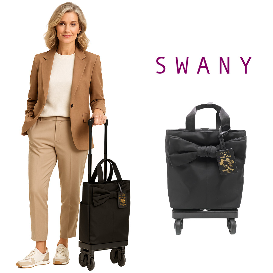 SWANY】 d666-m18 ハローキティコラボ リボンキャリー ブラック 使い