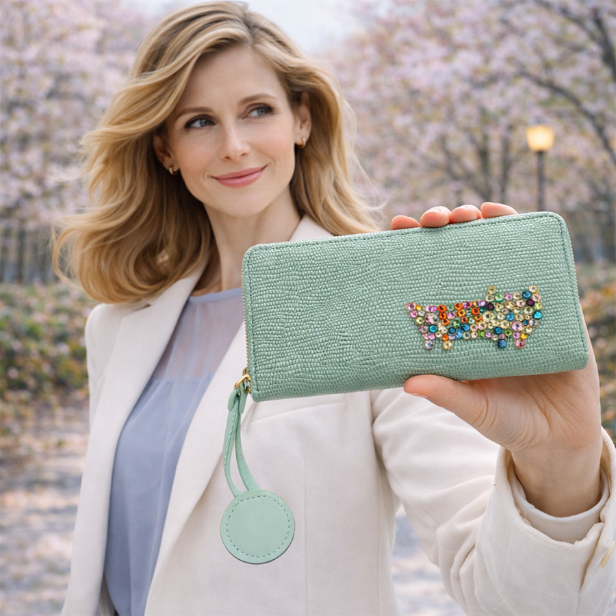 tsumorichisatoCARRY キラキラネコストーン ラウンド長財布 長財布