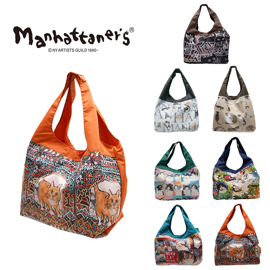 けんけんけん新品　マンハッタナーズ　ボディバッグ　ウエストポーチ　日本猫柄 Manhattaner's 【レターパック配送】Manhattaner's