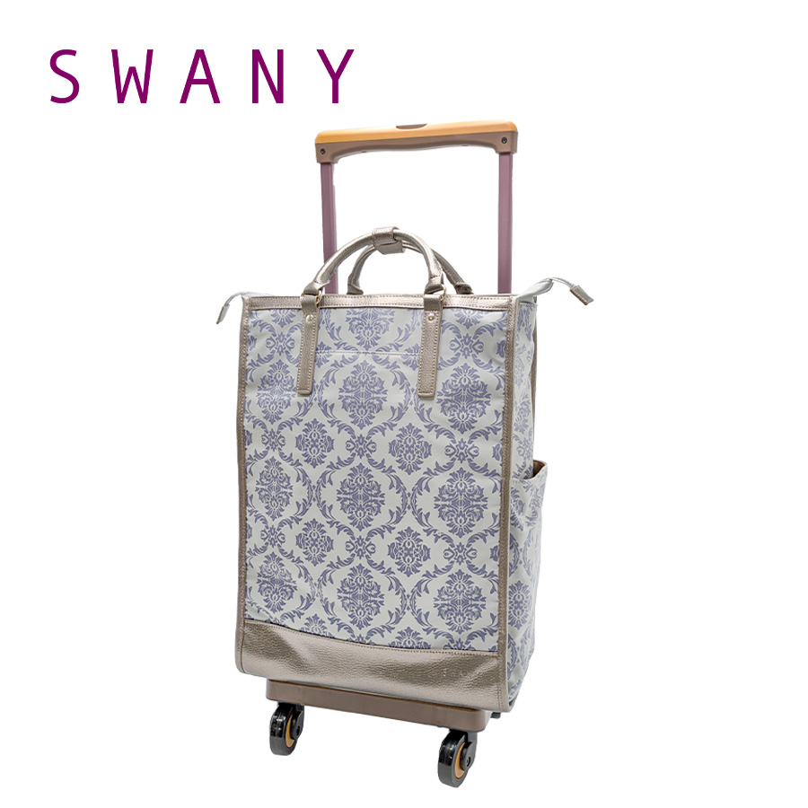 スワニー　SUWANY ダマスコ柄　4輪ストッパー付　2way 大容量　キャリー SWANY（キャリーバック） 【SWANY】 d543-l21 ダマスコ キャリー