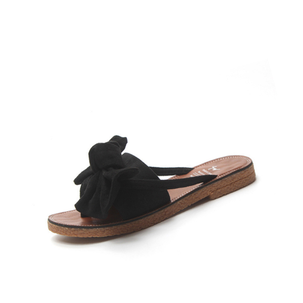 サンダル リボンポイント ミュール ビーチサンダル レディース 楽ちん ぺたんこ サンダル 無地 軽い つっかけ 海 痛くない 可愛い 夏 ビーサン 黒 ブラック |  | 01