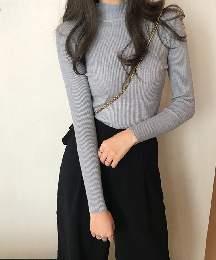 ニット カットソー 長袖 レディース トップス リブニット リブセーター クールネック インナー きれいめ おしゃれ 着痩せ 長袖Tシャツ ストレッチ スリム 爆買 |  | 06