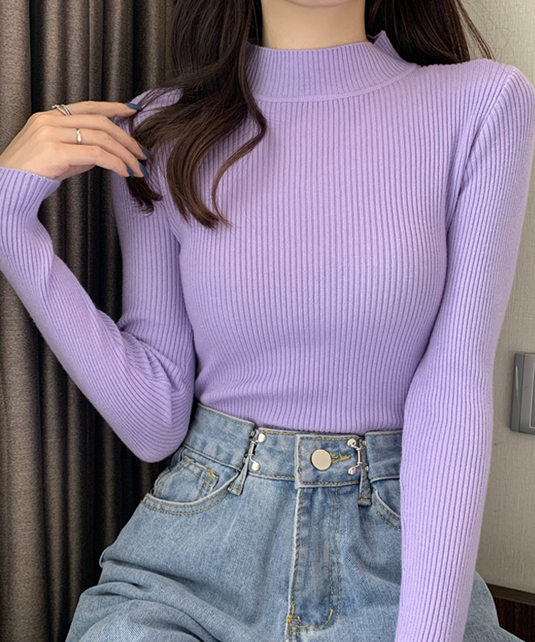 ニット カットソー 長袖 レディース トップス リブニット リブセーター クールネック インナー きれいめ おしゃれ 着痩せ 長袖Tシャツ ストレッチ スリム 爆買 |  | 04