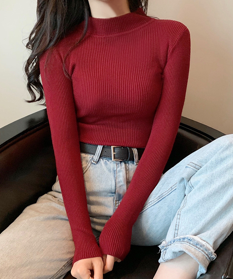 ニット カットソー 長袖 レディース トップス リブニット リブセーター クールネック インナー きれいめ おしゃれ 着痩せ 長袖Tシャツ ストレッチ スリム 爆買 |  | 09