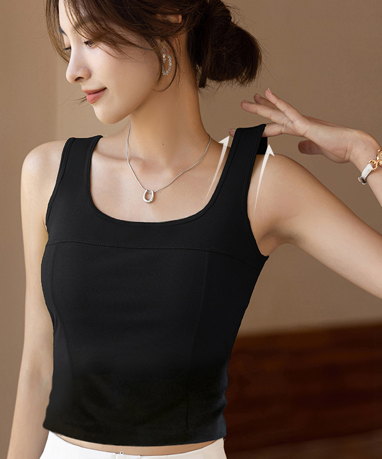 ブラトップ タンクトップ 垂れない カップ付き レディース リブ ノースリーブ 無地 着心地抜群 ブラタンクトップ トップス Uネック インナー バストケア 通気性 |  | 01