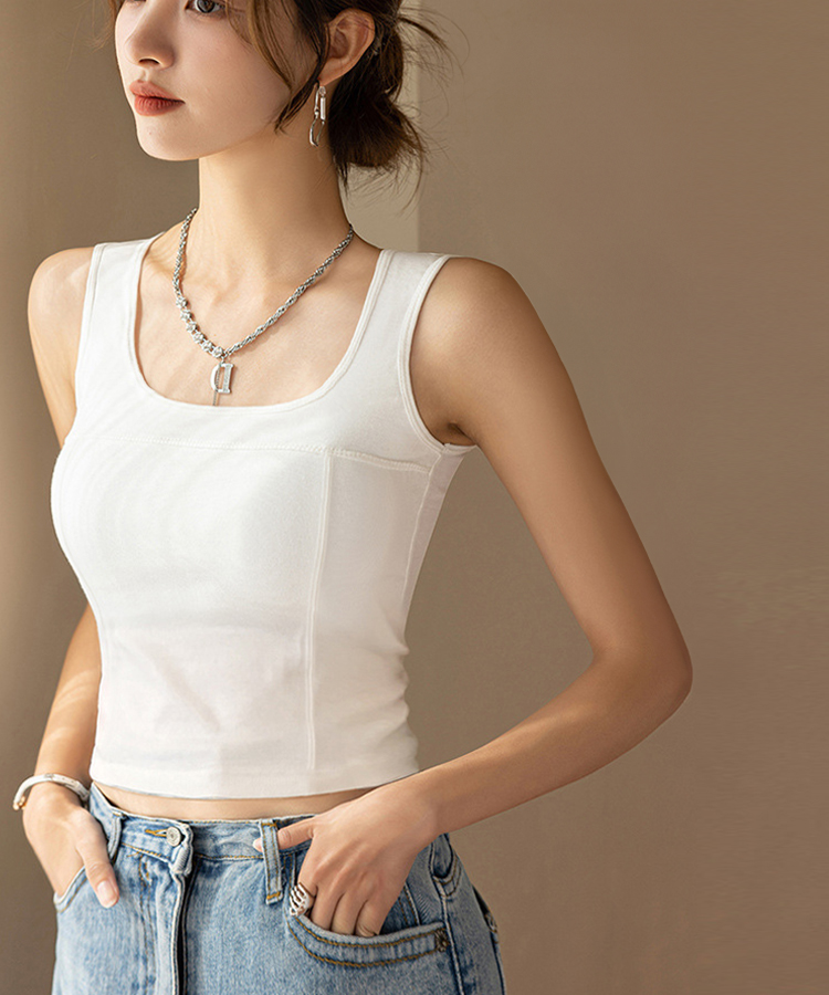 ブラトップ タンクトップ 垂れない カップ付き レディース リブ ノースリーブ 無地 着心地抜群 ブラタンクトップ トップス Uネック インナー バストケア 通気性 |  | 02