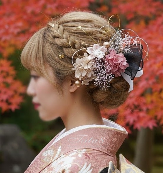 春桜髪飾り]卒業式 袴 結婚式 成人式 振袖 前撮り ヘアピン付 かんざし
