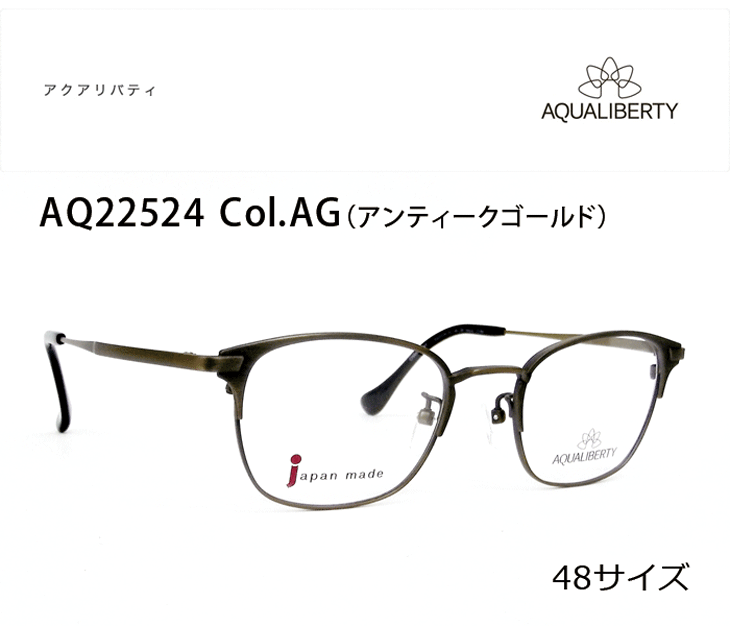 薄型非球面レンズ付【AQUALIBERTY（アクアリバティ）AQ22524 Col.AG 