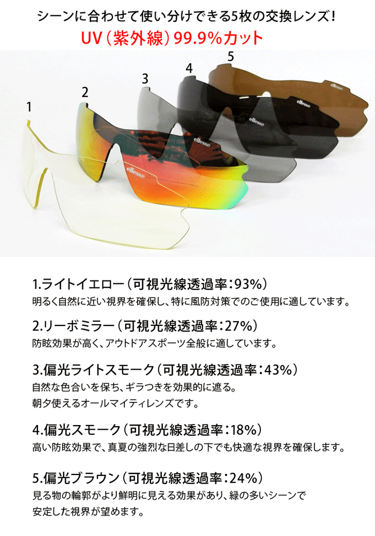 ellesse エレッセ スポーツサングラス 偏光サングラス レディース ジュニア スモールサイズ UVカット ES-S113-1 スポーツサングラス 偏光 通販 レディース ellesse エレッセ
