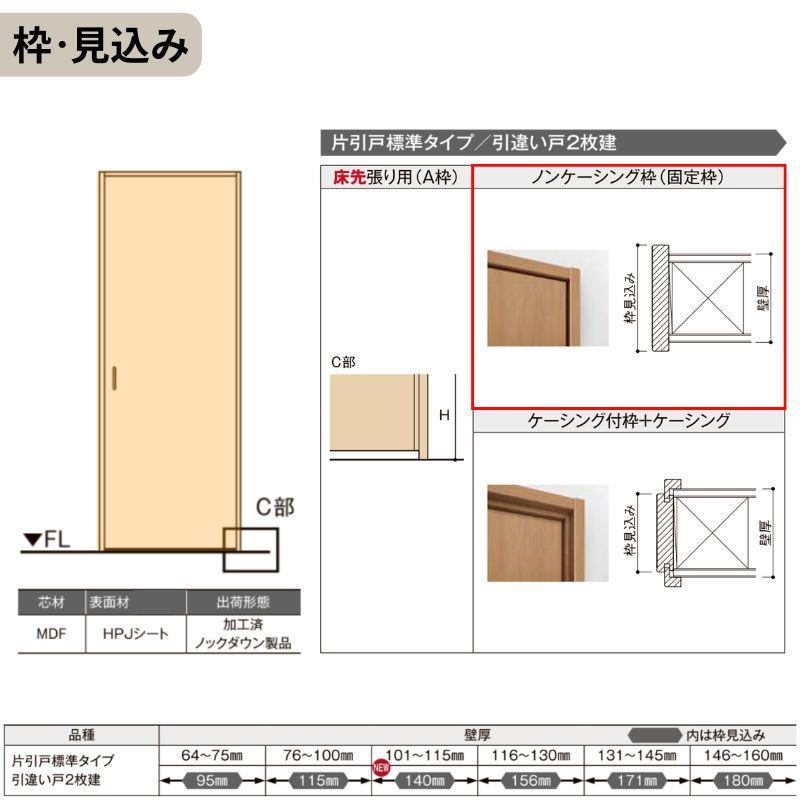 【オーダーサイズ】可動間仕切り LIXIL 室内引戸 上吊方式 引違い戸2枚建 ラシッサS パネルタイプ LAG ノンケーシング枠 W1092〜1992×Ｈ1750〜2430
