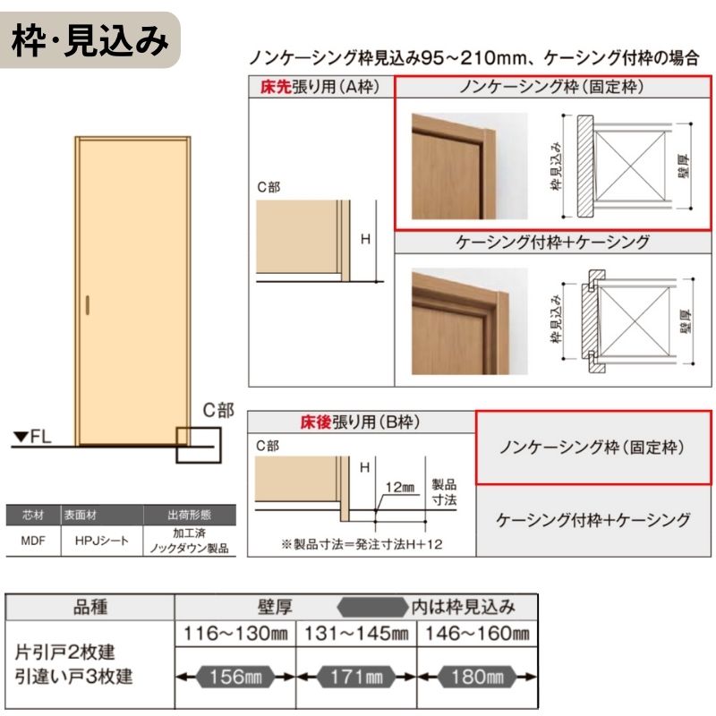 ラシッサ オーダーサイズ LIXIL 室内引戸 引違い戸 3枚建 ラシッサS V