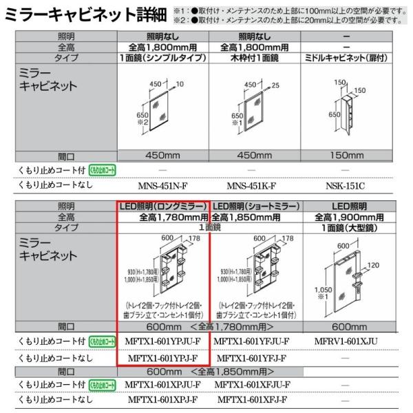 リフラ 洗面化粧台 LIXIL/INAX ミラーキャビネット 間口W600mm