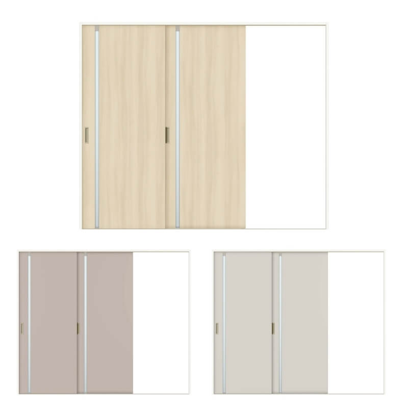 【旧仕様】 【オーダーサイズ 】室内引戸 Vレール方式 リクシル ラシッサD キナリモダン 片引戸2枚建 AKKD-LGL ノンケーシング枠 W1748〜2954mm×H1728〜2425mm