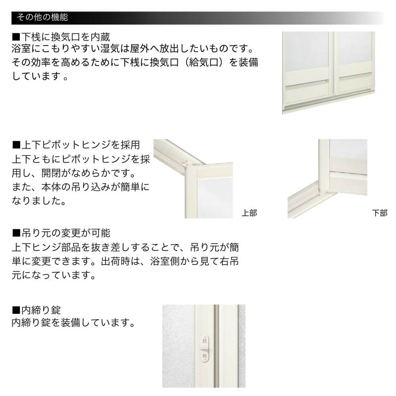 LIXIL（リクシル） 【新品在庫】 浴室2枚折ドア 枠付 内付型完成品 U