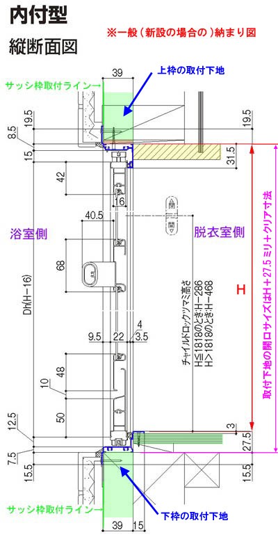 最安値　浴室2枚折ドア 枠付 内付型完成品  規格サイズ W750×H1750mm LIXIL/リクシル SF型 LIXIL（リクシル） 【新品在庫】 浴室2枚折ドア 枠付 内付型完成品 U