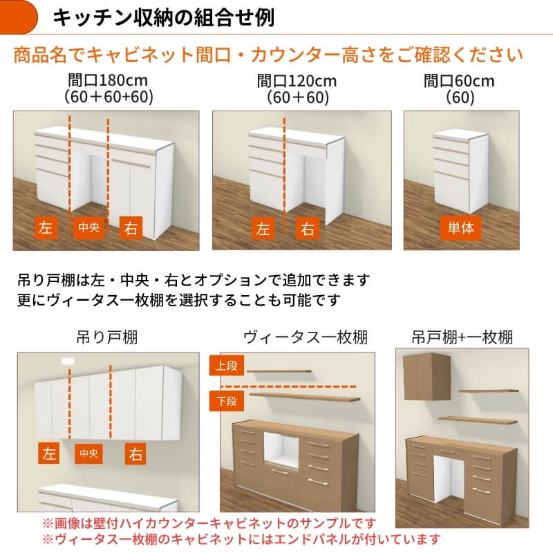 26年新モデル カップボード 食器棚 シエラ 間口45cm(R/L) フロアキャビネット 壁付け型 カウンター高さ85cm 奥行45cm W450mm リクシル 一人暮らし グループ1の画像