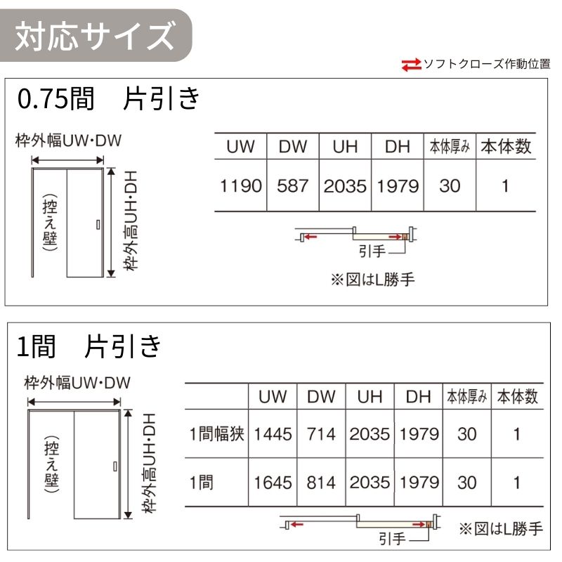室内引戸 片引き戸 上吊り方式 ベリティス 引戸専用タイプ HC型 スタンダード UW1645×UH2035mm 固定枠 室内ドア 建具 パナソニック おしゃれ リフォーム_7