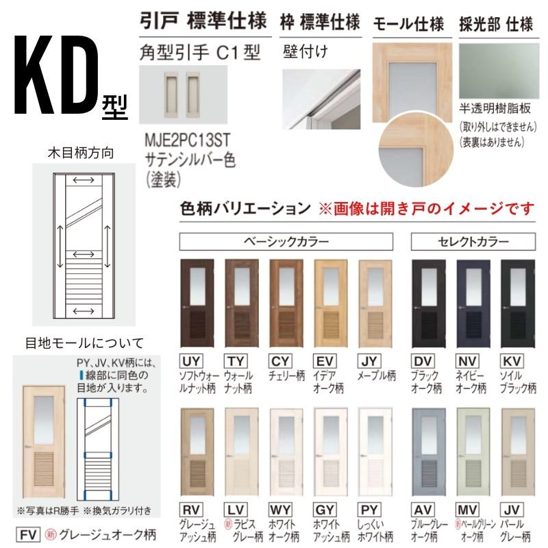 室内引戸 アウトセット納まり 2枚両引き戸 ベリティス 採光 KD型 幅1560×高さ2035mm 壁付け スタンダード 室内ドア 建具 交換 おしゃれ パナソニック DIY_1