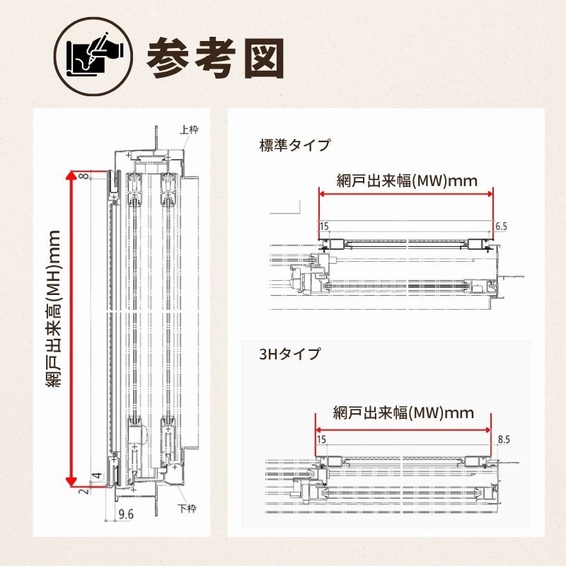 YKK AP スライド網戸V2 XMH オーダーサイズ 出来幅MW701~800mm 出来高