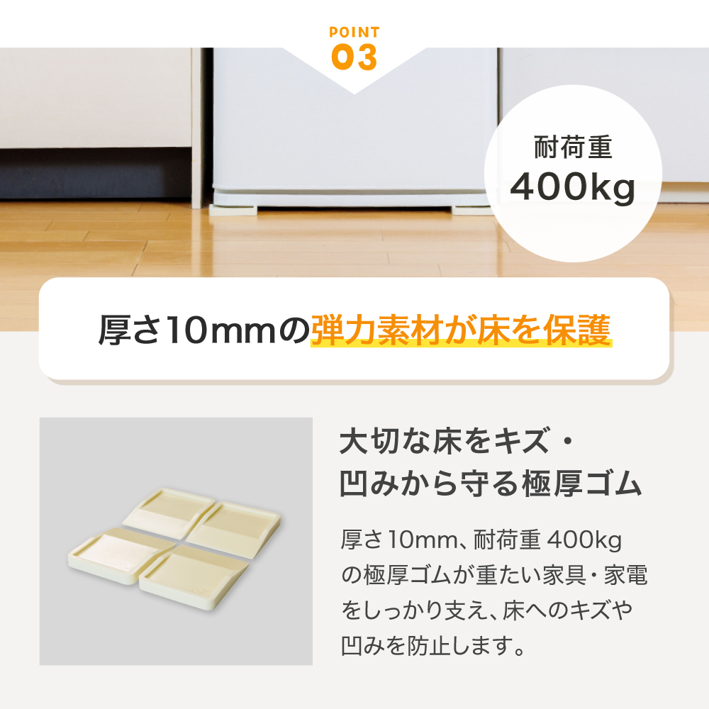 冷蔵庫など害虫・キズ凹み防止ゴムマット TFi-7015G マット 下敷きマット 冷蔵庫下マット 300L キズ防止 へこみ防止 タツフト あしあげ隊 ポリカ |  | 12