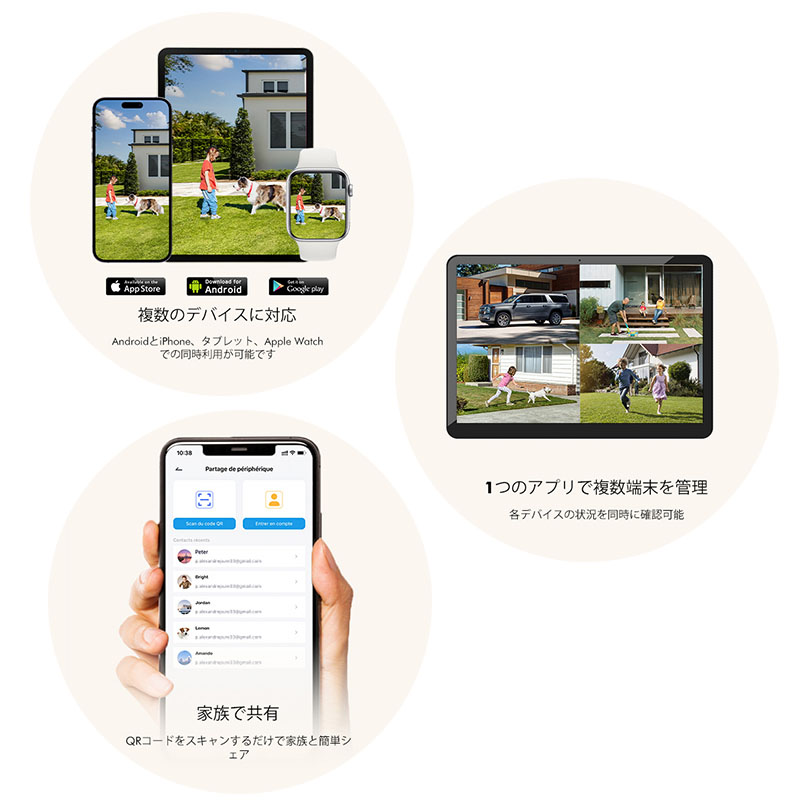 防犯カメラ 2眼レンズ搭載&デュアルレンズ&両監視画面 & 360°死角なし