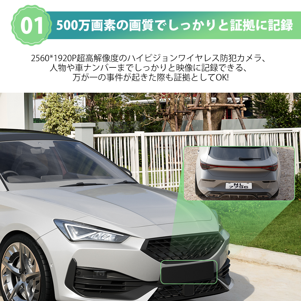 防犯カメラ 監視カメラ ワイヤレス 屋外 WiFi 防犯灯 ドーム 500