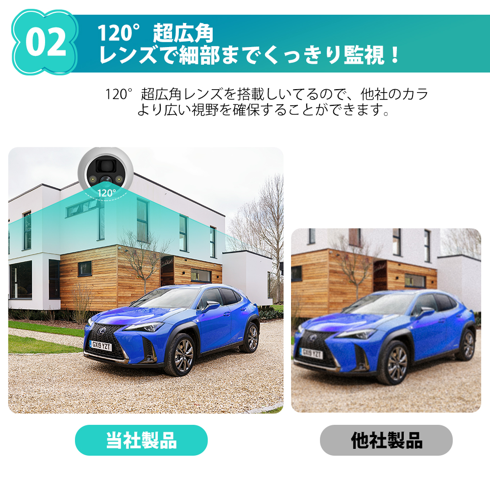 防犯カメラ ワイヤレス 屋外 工事不要 完全無線 300万画素 電池式