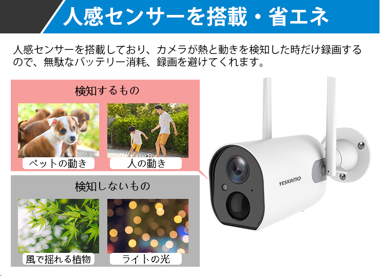 防犯カメラ wifi 家庭用 屋外 200万画素 10400 15000mAh充電式 電源不要 完全無線 音声通話 PIR人体感知 ソーラーパネル付き  IP65防水 1080P 録音 : zs-gx6s : 龍彦商事 - 通販 - Yahoo!ショッピング