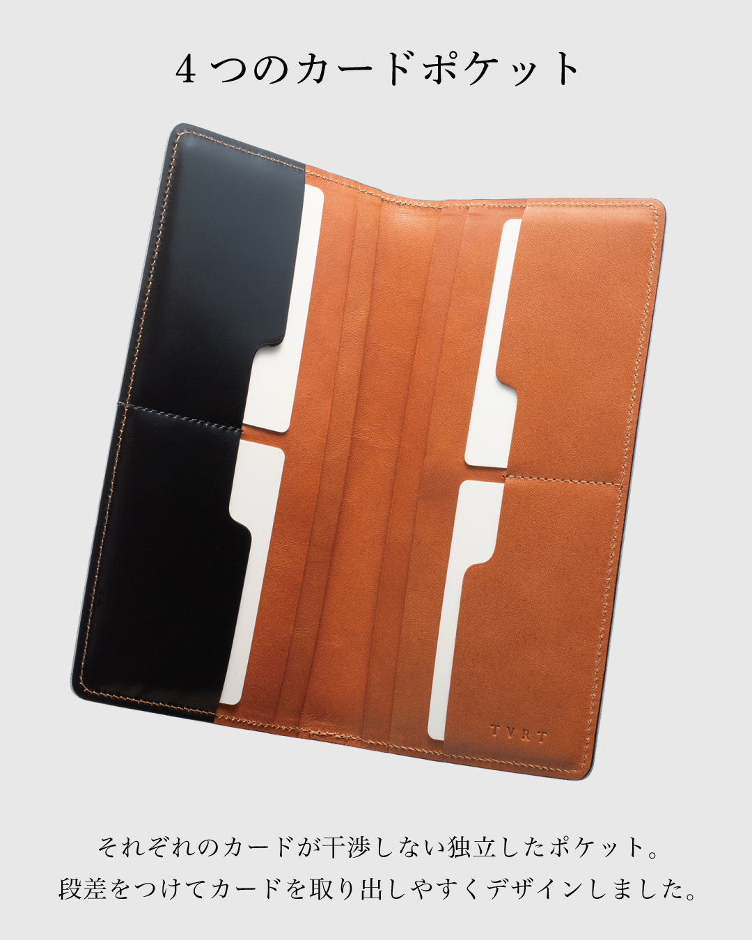 ハンドメイド コードバン財布 ダークグリーン　オレンジ内装 ハンドメイド コードバン財布 ダークグリーン オレンジ内装