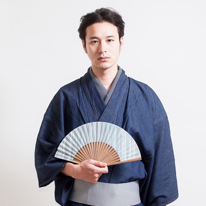 デニム着物 メンズ カジュアル 男性用 洗える着物 紳士 着物 大きい