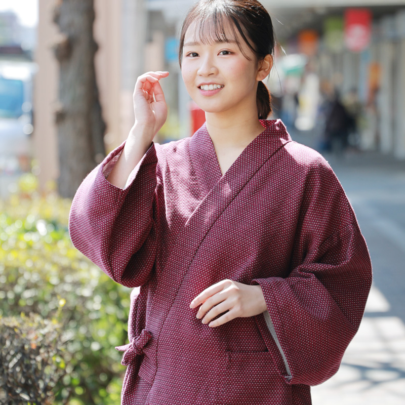 作務衣 女性 久留米織 おしゃれ レディース 部屋着 綿 BOTAN M L 和装 ギフト プレゼント 通年 夏 冬 洗える パジャマ 旅館 | BOTAN | 08