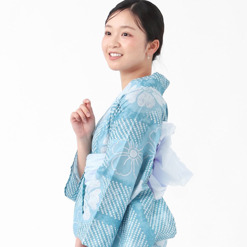 BOTAN 二部式浴衣 3点 セット 帯 下駄 花柄 簡単 セパレート 浴衣