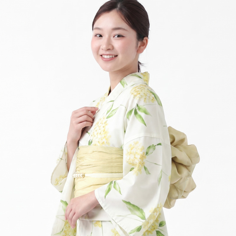 BOTAN 二部式浴衣 3点 セット 帯 下駄 花柄 簡単 セパレート 浴衣