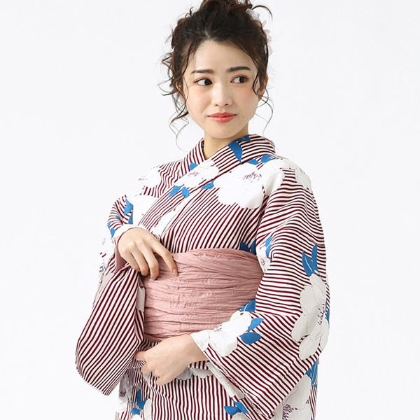 デート浴衣 変わり織 浴衣 3点セット 大人 セット 女性 帯 下駄