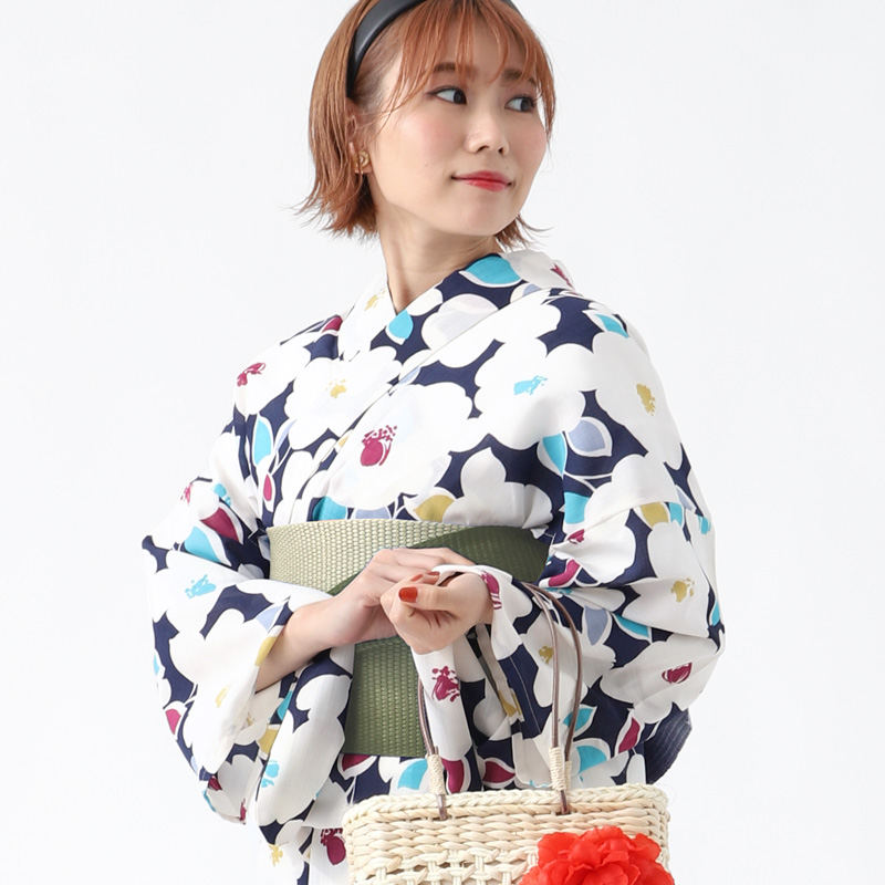 イベント浴衣 カルキュロ 浴衣 3点セット 大人 セット 女性 帯