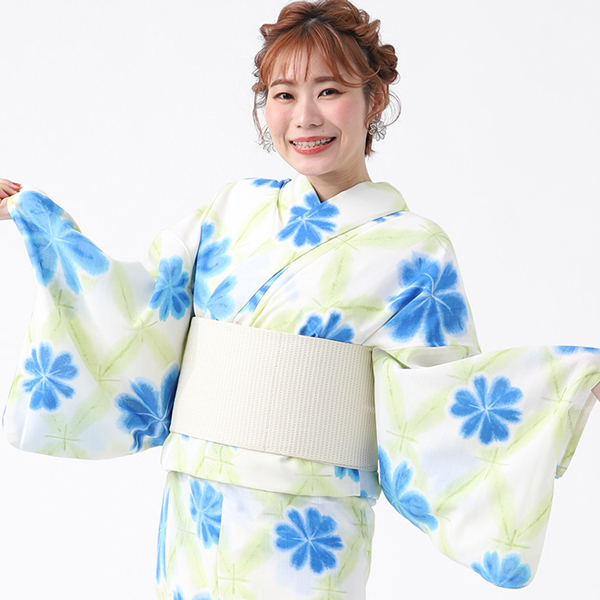 デート浴衣 カルキュロ 浴衣 3点セット セット 女性 帯 下駄