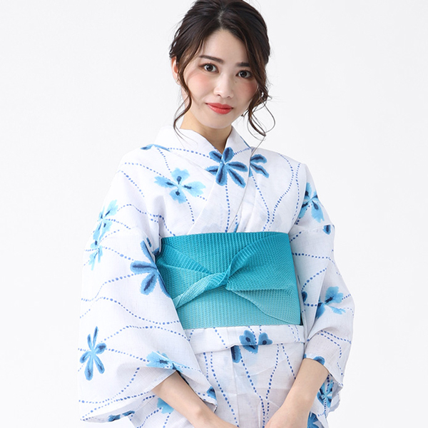 デート浴衣 カルキュロ 浴衣 3点セット セット 女性 帯 下駄