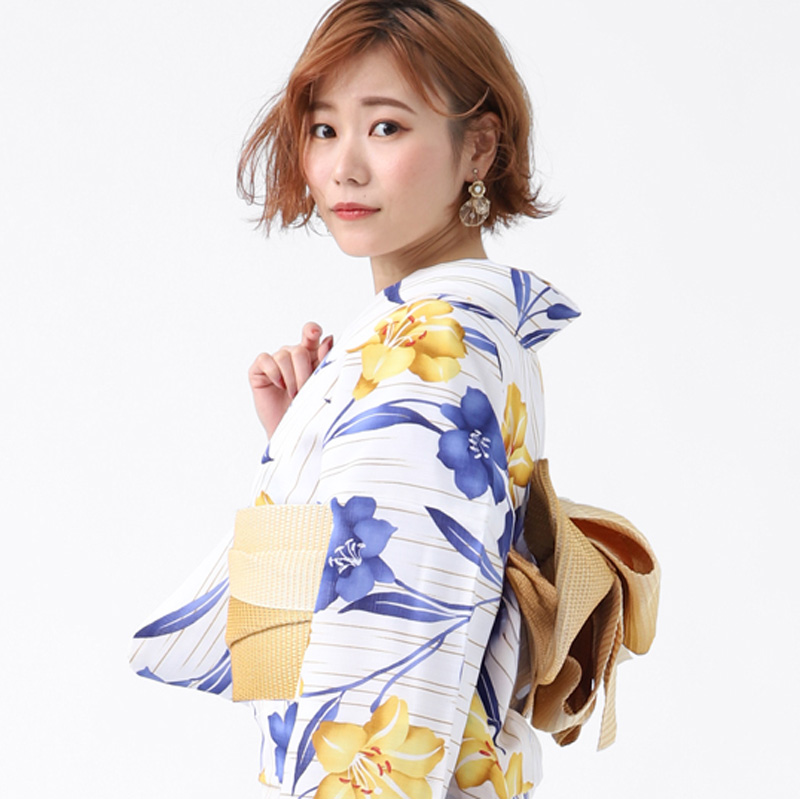 デート浴衣 カルキュロ 浴衣 3点セット セット 女性 帯 下駄