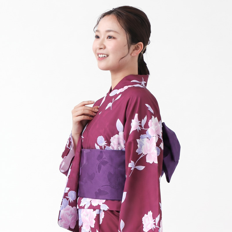 BOTAN 初心者も安心 ワンピース 二部式浴衣 帯 下駄 3点 セット 花柄