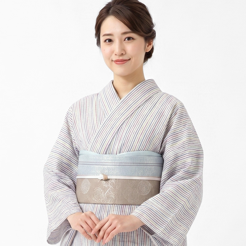 BOTAN 浴衣 大人 シンプル 単品 久留米織 楊柳 着物 レディース 単衣