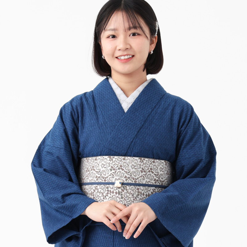 ROCCA（六花） 久留米織 木綿着物 2点 セット レース帯 半幅帯 着物