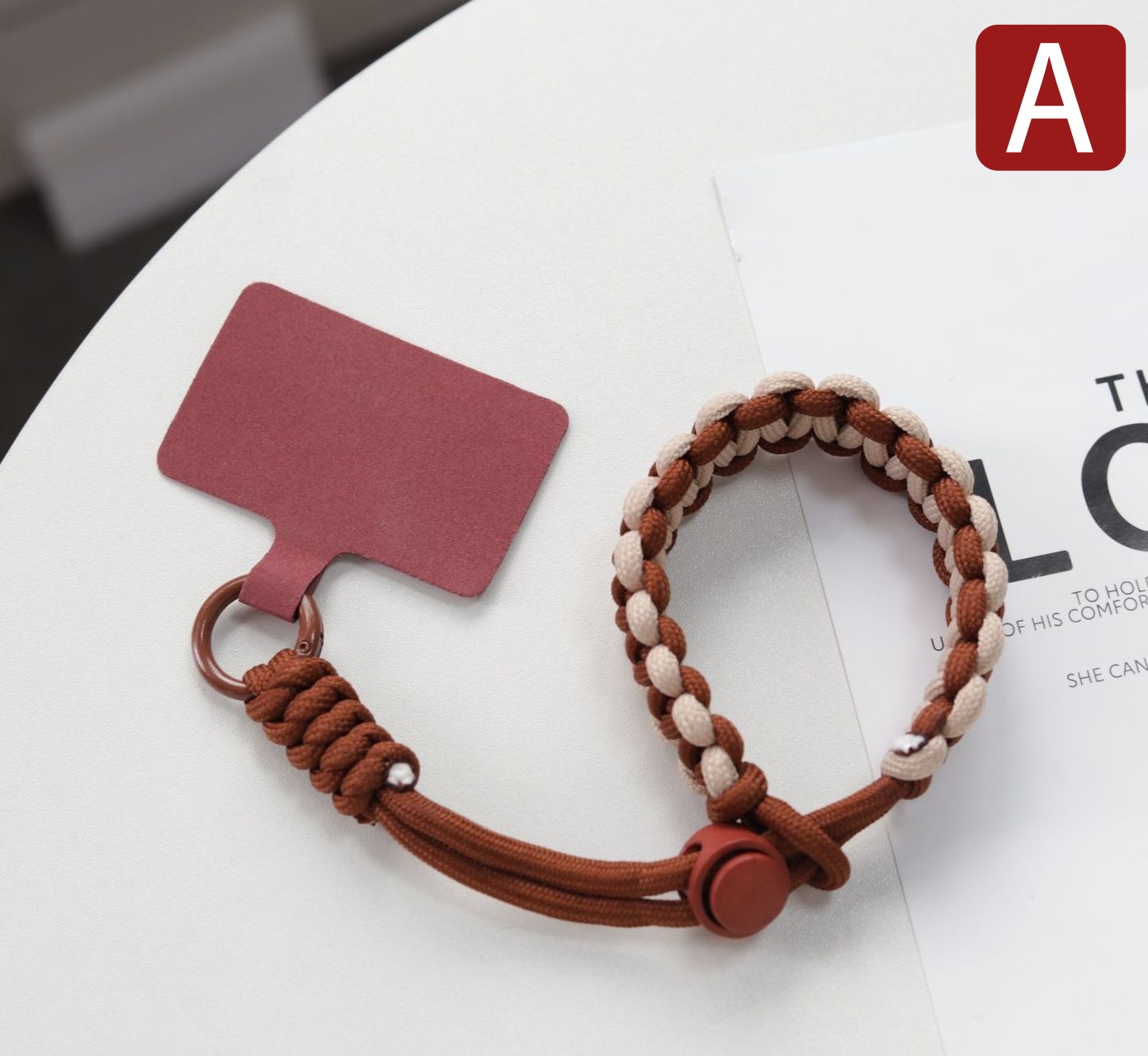 スマホストラップ 手首 編み込み マルチカラー ショートストラップ