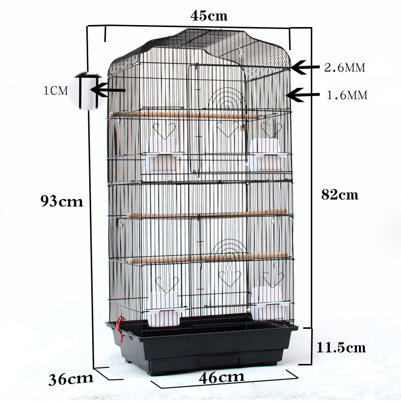 【止まり木付き】鳥カゴ バードゲージ 鳥小屋 餌入れ付き 文鳥 セキセイインコ 鳥かご バードゲージ 鳥小屋 大型 複数飼い 止まり木 ブランコ