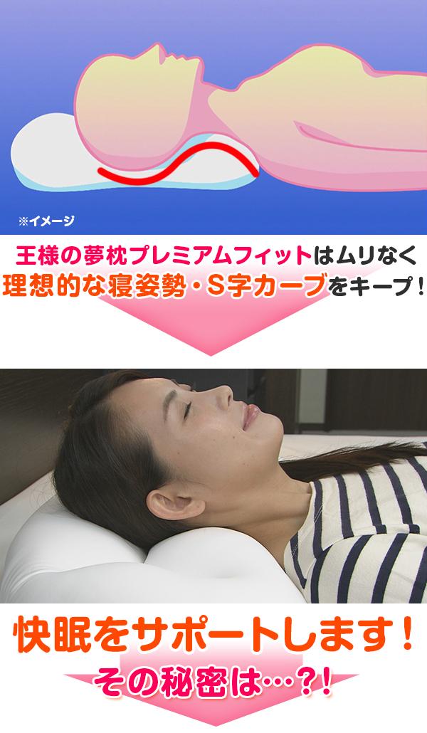 王様の夢枕 プレミアムフィット 1個 ／ カバー 2枚 (同色) / 枕 まくら