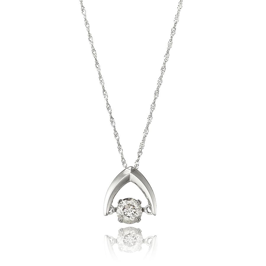 プラチナ 0.3ct ダイヤ ダンシング ストーン ペンダント 