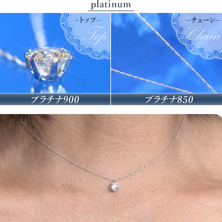 松屋銀座 0.6ct ダイヤ 一粒石 ペンダント / ダイヤモンド ネックレス 