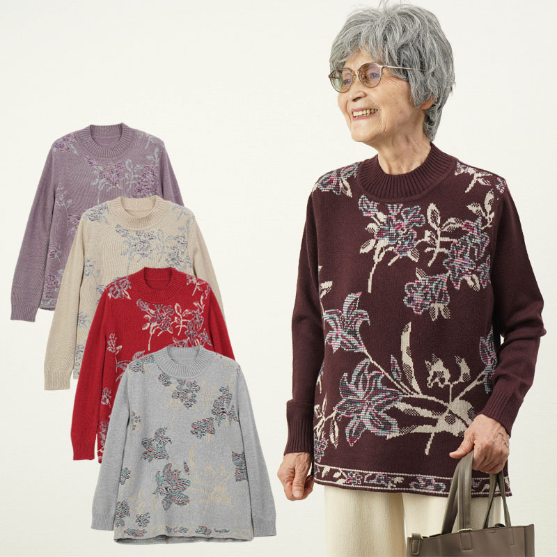 ５７４２【新品】婦人服レディースミセスシニアトップスカットソー暖かニットセーター 楽天市場】プルオーバー トップス レディース おしゃれ 春 秋冬