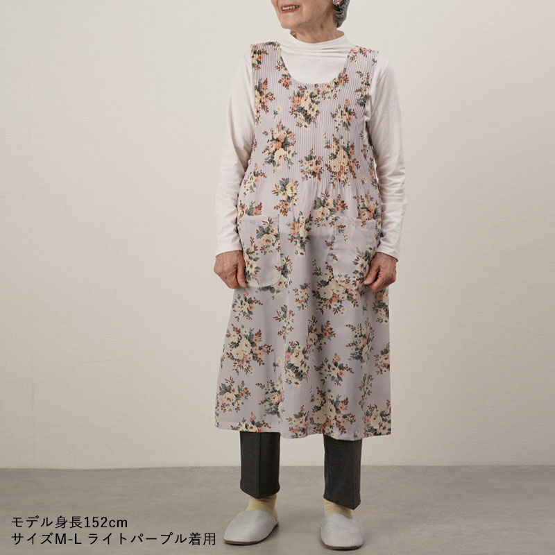 エプロン シニア服 80代 70代 60代 レディース 婦人服 高齢者 おばあちゃん 誕生日 母の日 プレゼント ギフト 女性 祖母 プリーツロングチュニック｜tc-mart｜04